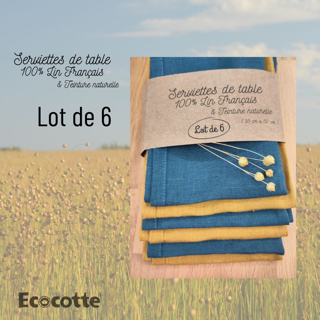 Lot de 4 Serviettes en lin français