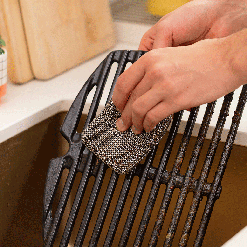 Éponge en acier inoxydable – grattoir réutilisable pour nettoyage