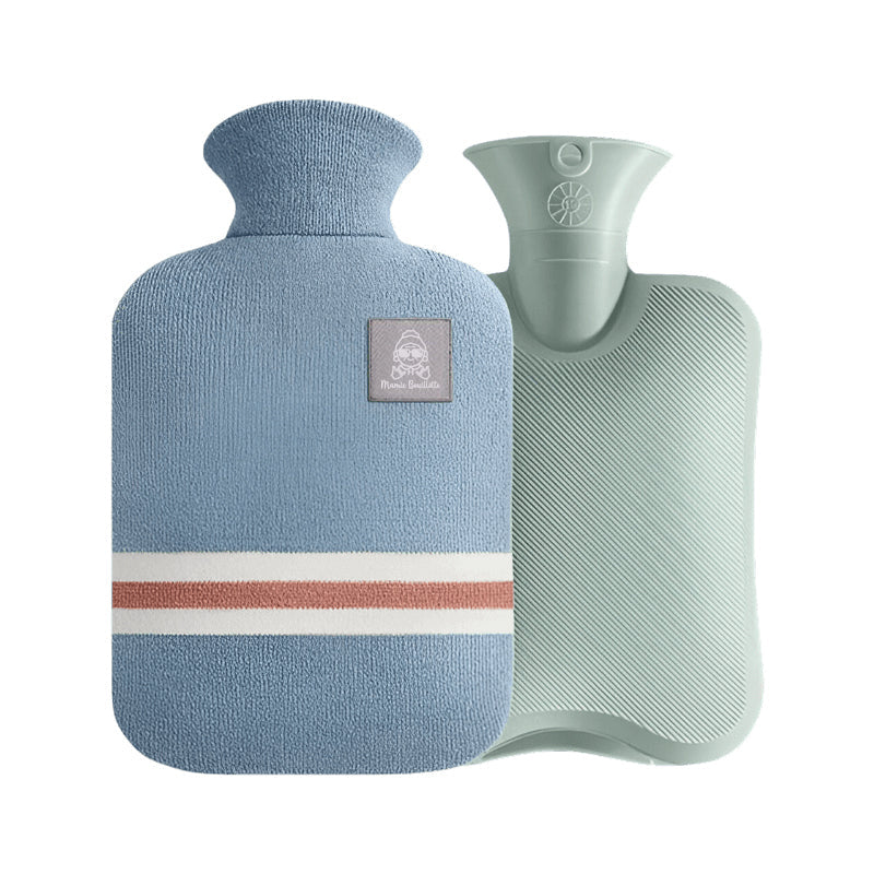 Bouillotte à eau habillée cotton : conserve la chaleur pendant 8 heures