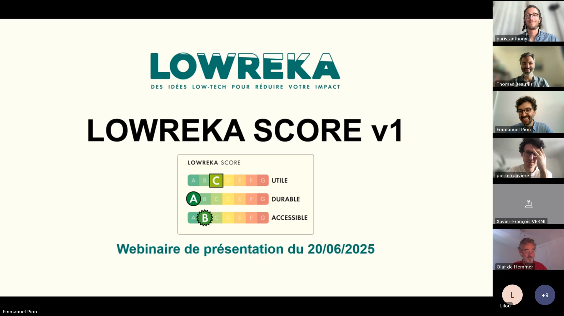 Charger la vidéo : Webinaire : présentation de la méthode du Lowreka Score