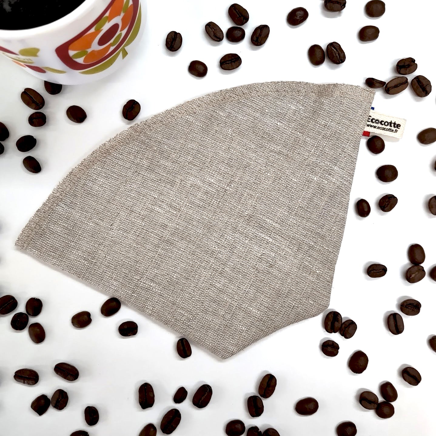 Filtre à café réutilisable en lin français d'Ecocotte