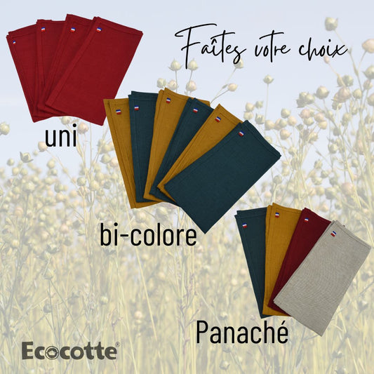 Lot de 6 Serviettes en lin français