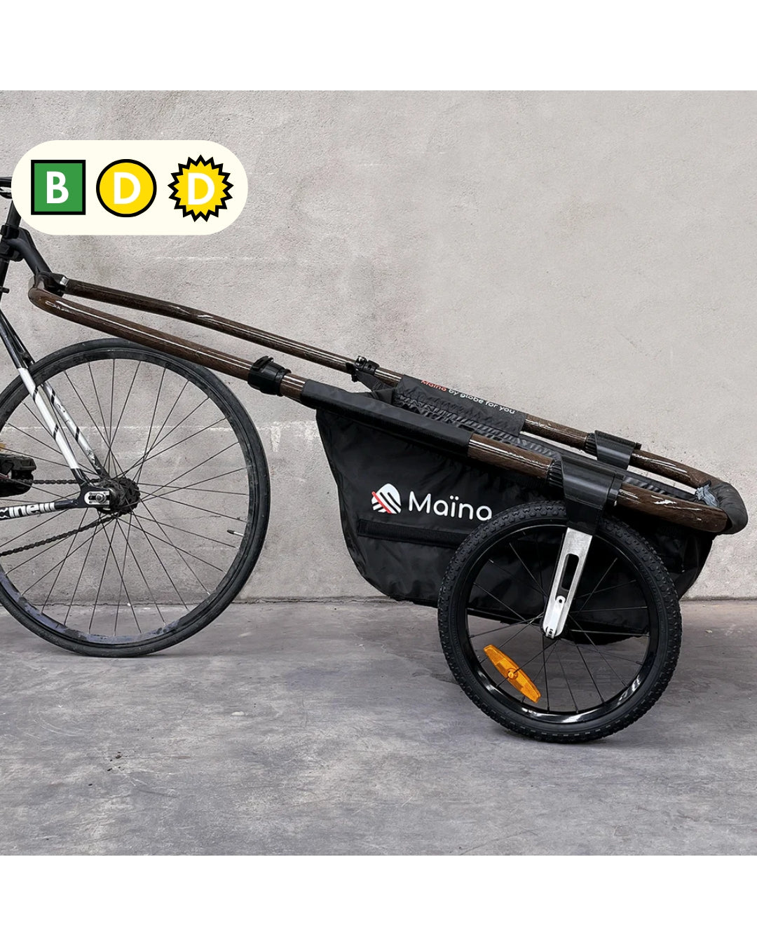 Remorque de vélo Maïna en lin 16 pouces