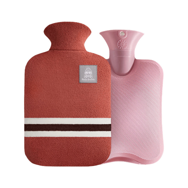 Bouillotte à eau habillée cotton : conserve la chaleur pendant 8 heures