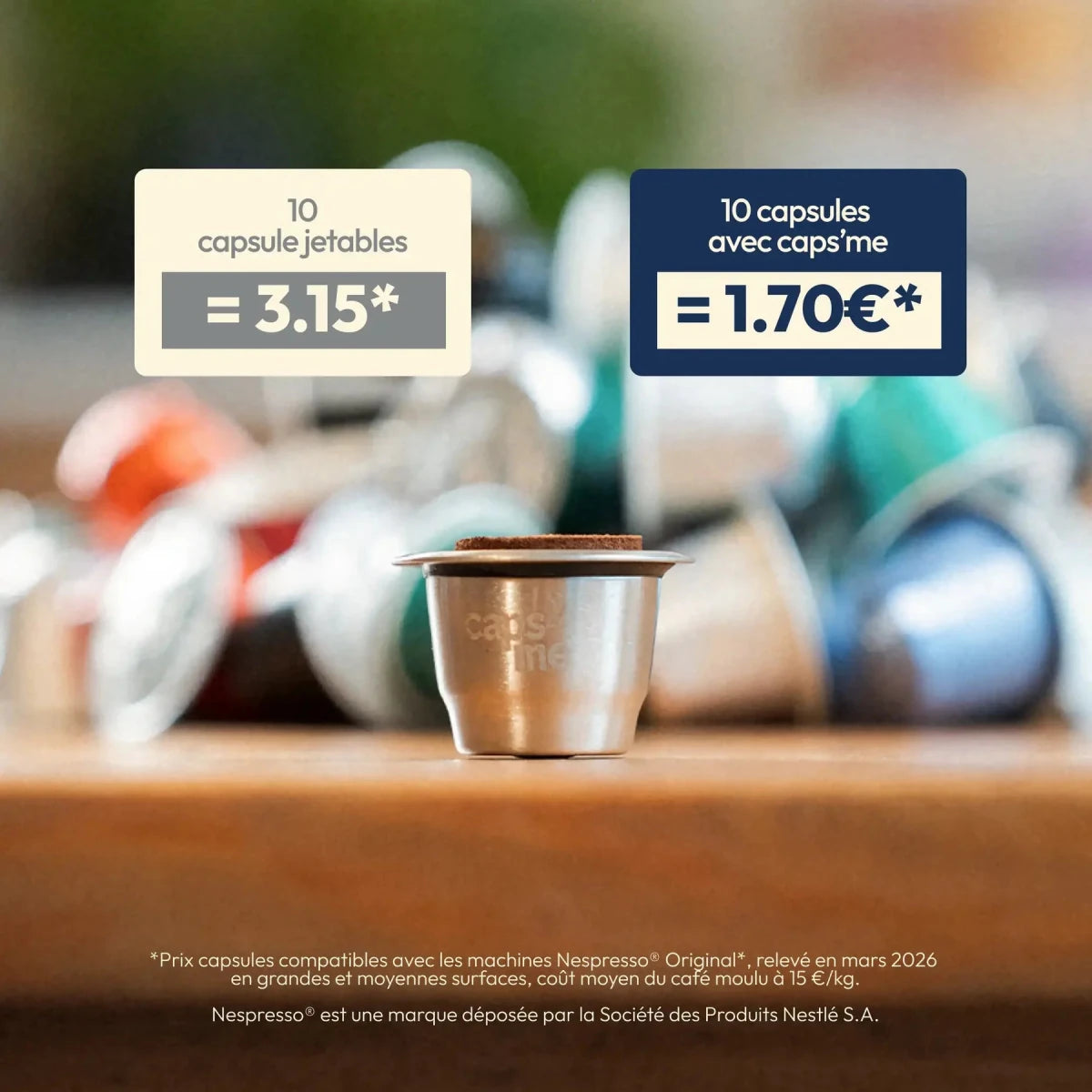 - Capsules réutilisables Nespresso Caps'Me en inox alimentaire - Lowreka