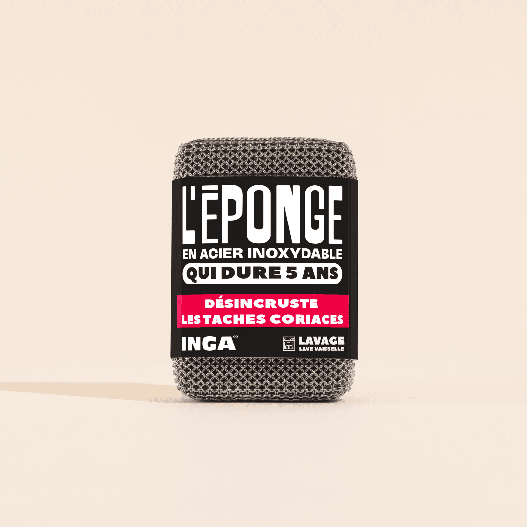 Les éponges - Éponge en acier inoxydable – grattoir réutilisable pour nettoyage - Lowreka