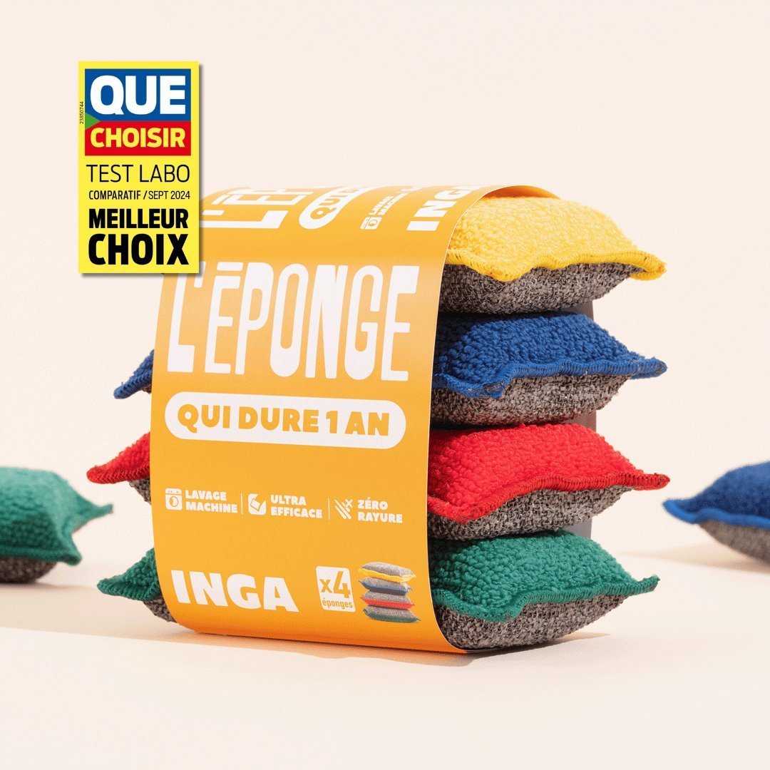 Les packs - Pack Éponges Lavables 4 Couleurs - Lowreka