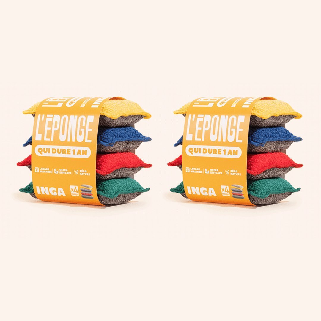 Les packs - Pack Éponges Lavables 4 Couleurs - Lowreka