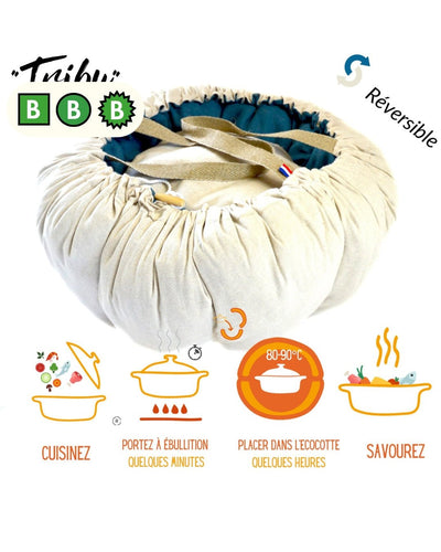 Marmite norvégienne "Tribu" tissu en lin 2 à 8 couverts