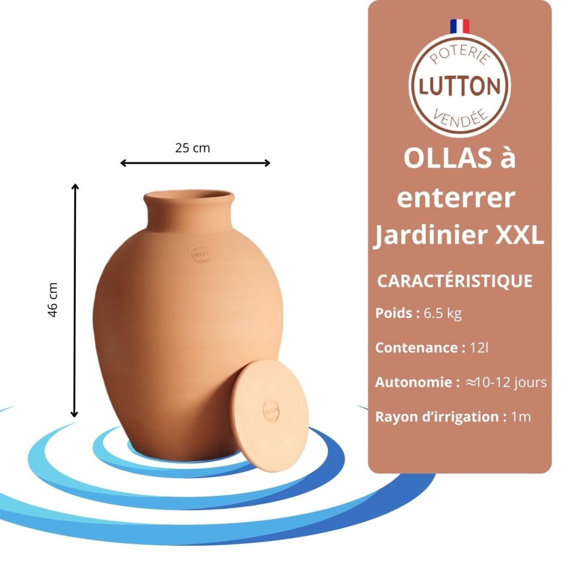 - Olla - Jardinière à enterrer de 0,5L à 20L - Poterie Lutton - Lowreka
