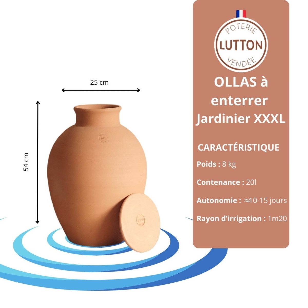 - Olla - Jardinière à enterrer de 0,5L à 20L - Poterie Lutton - Lowreka