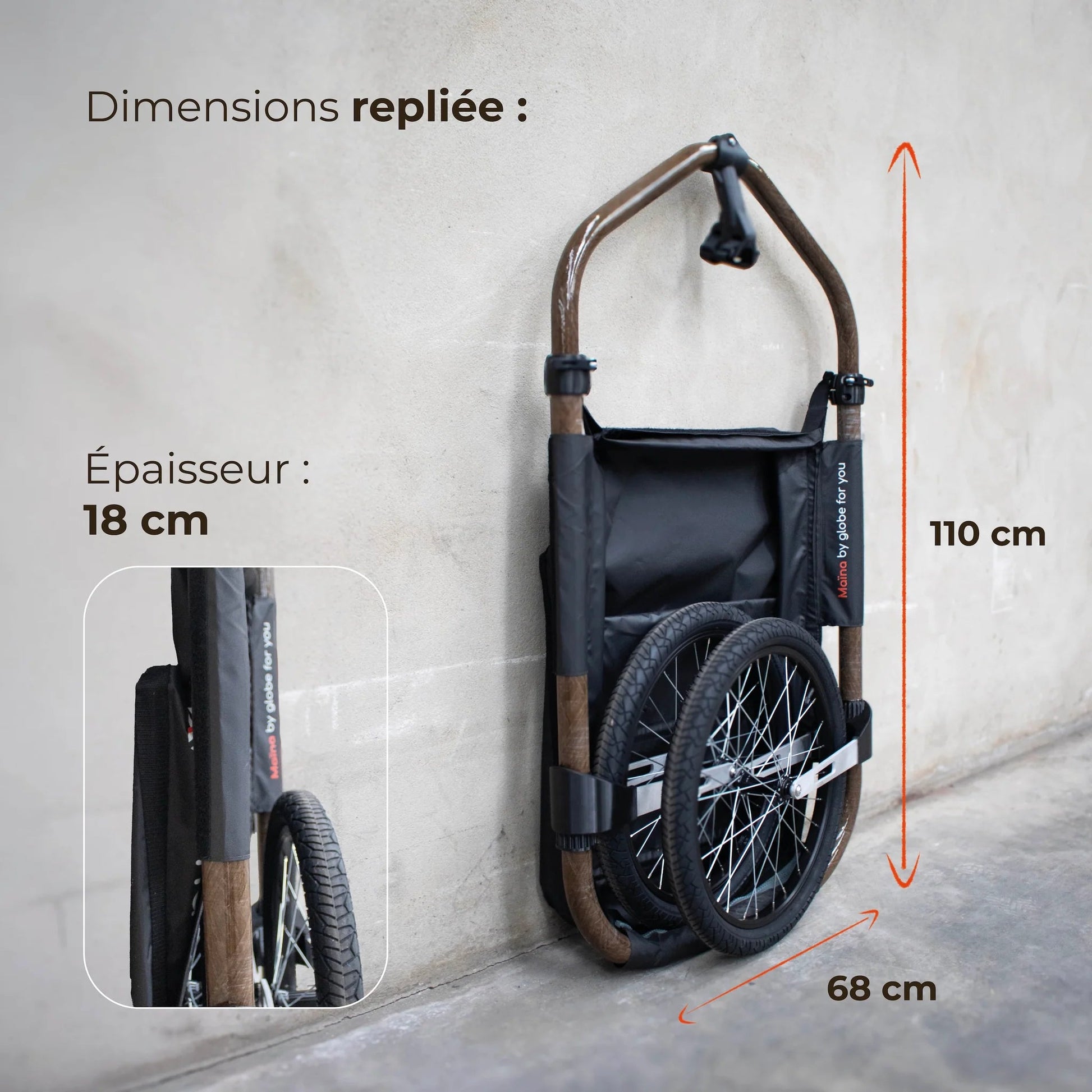 Physical - Remorque de vélo Maïna en lin légère et pratique 20" - Lowreka
